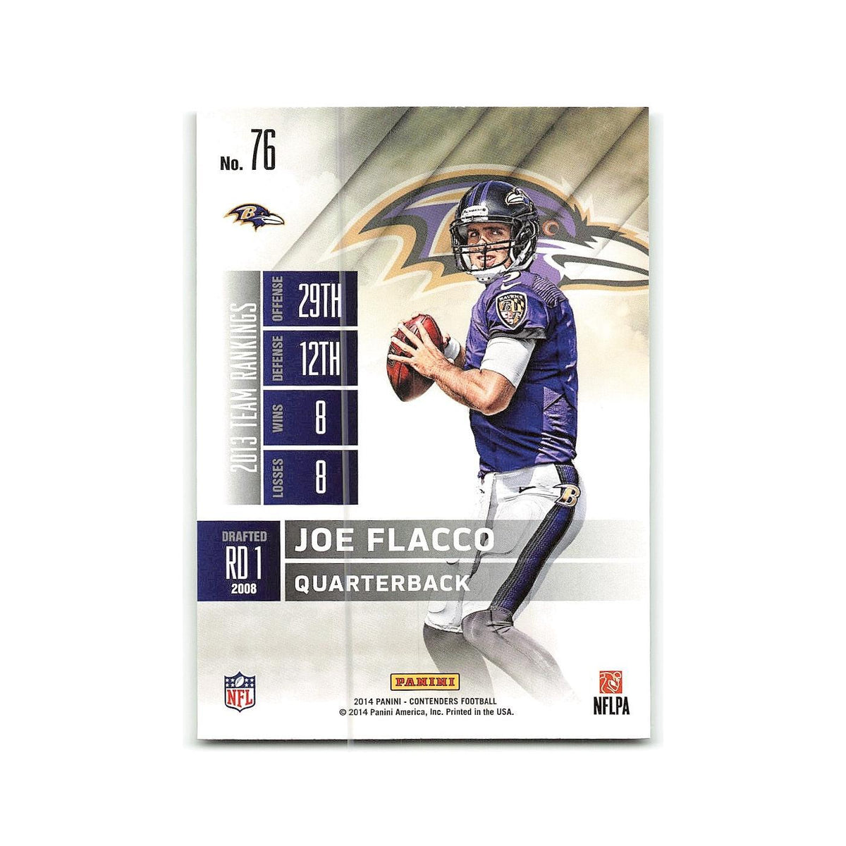 Joe Flacco 2014 Panini Contenders #76 Baltimore Ravens Football Card NM