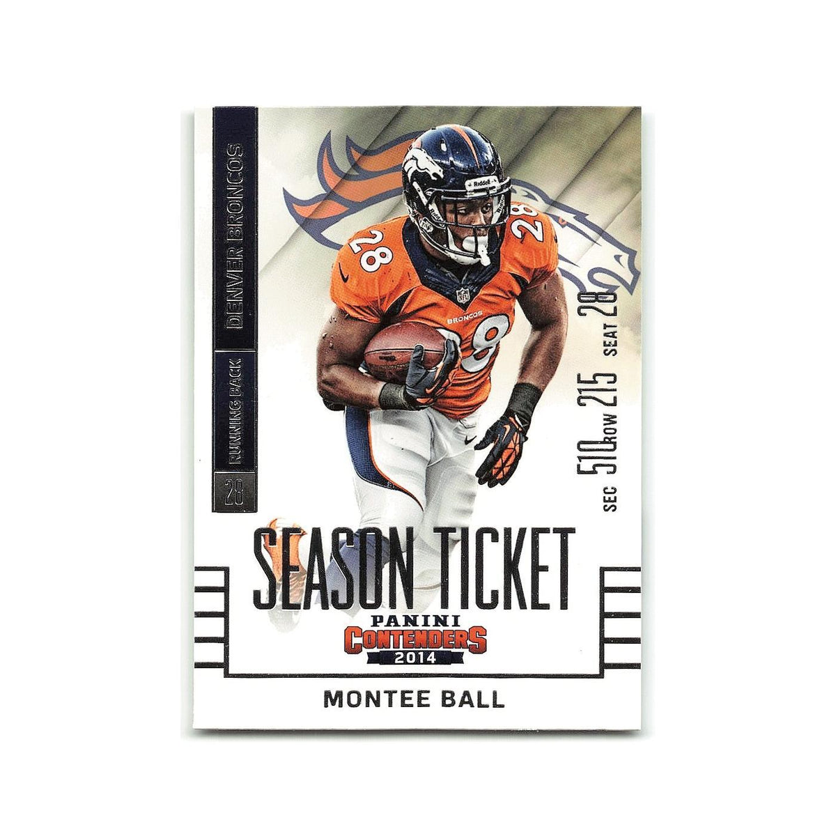 Montee Ball 2014 Panini Contenders #14 Denver Broncos Football Card NM