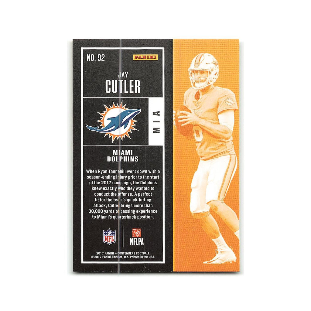 Jay Cutler 2017 Panini Contenders #92 Miami Dolphins Football Card NM