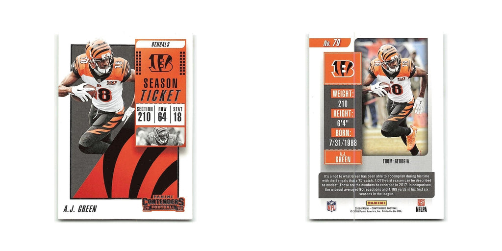 A.J. Green 2018 Panini Contenders #79 Cincinnati Bengals Football Card NM