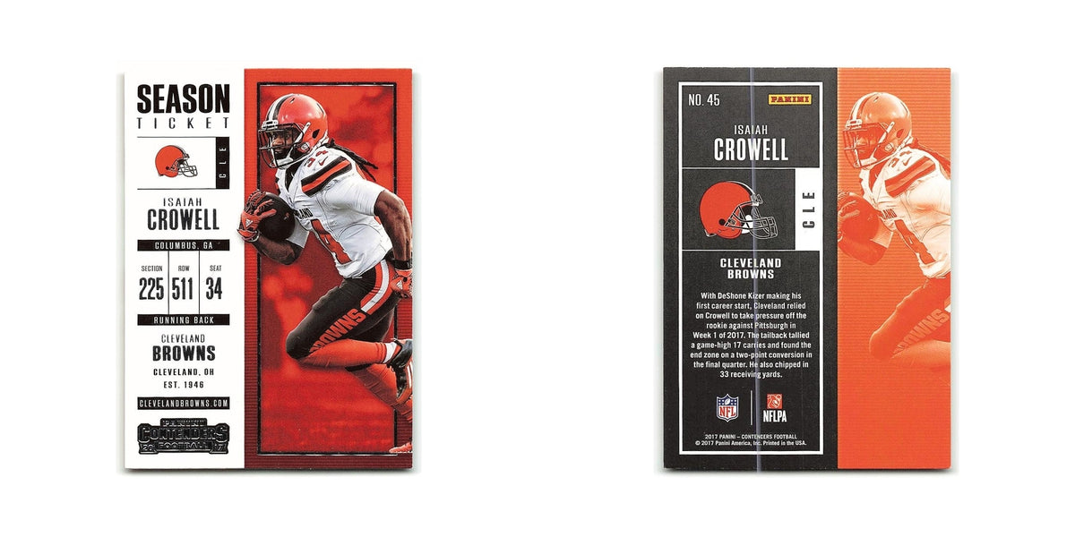 Isaiah Crowell 2017 Panini Contenders #45 Cleveland Browns Football Card NM