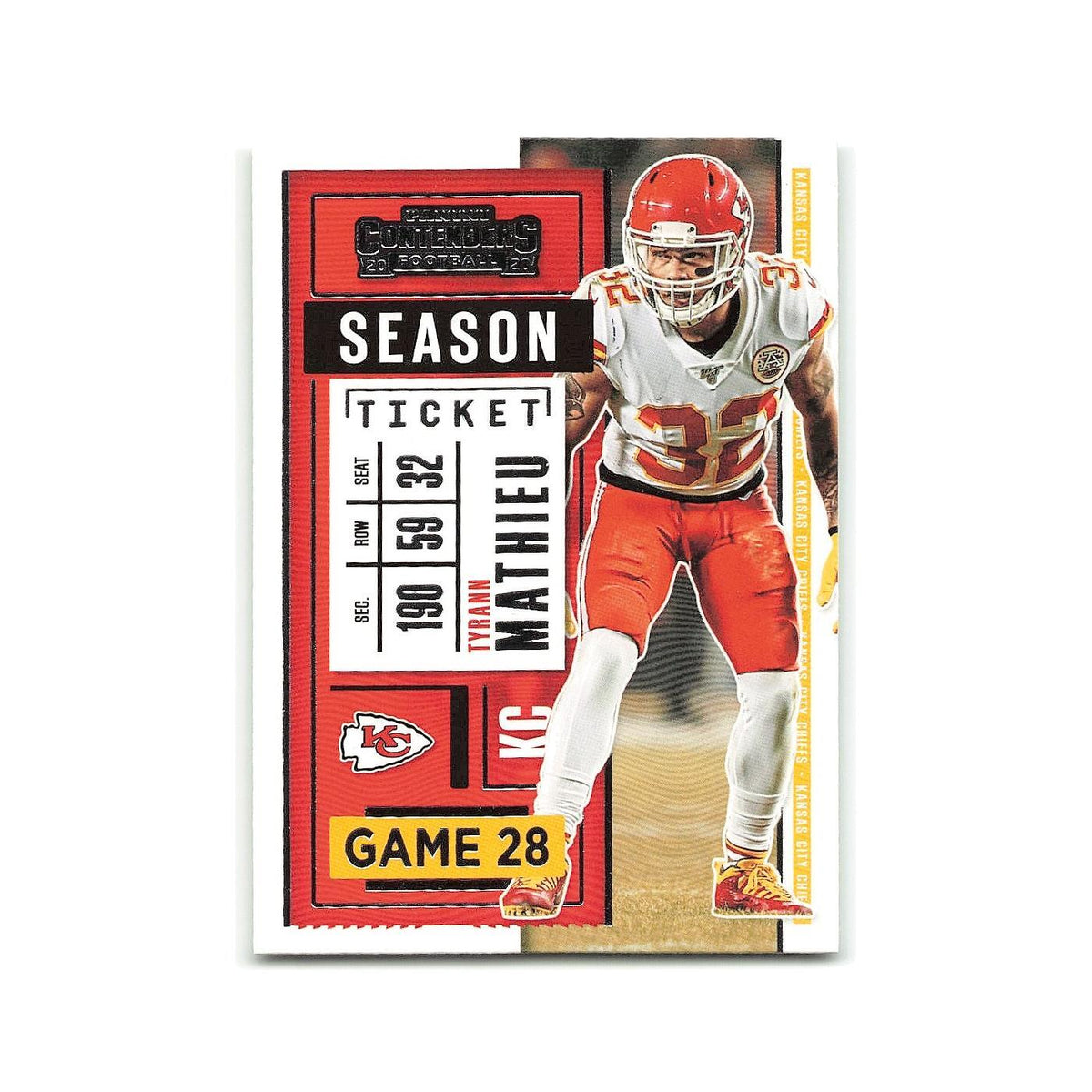 Tyrann Mathieu 2020 Panini Contenders #5 Kansas City Chiefs Football Card NM