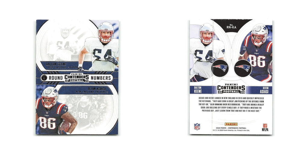 Dalton Keene   Devin Asiasi 2020 Panini Contenders Round Numbers #RN-KA NM