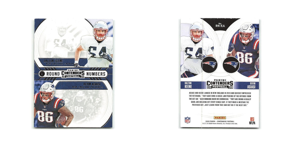 Dalton Keene   Devin Asiasi 2020 Panini Contenders Round Numbers #RN-KA NM