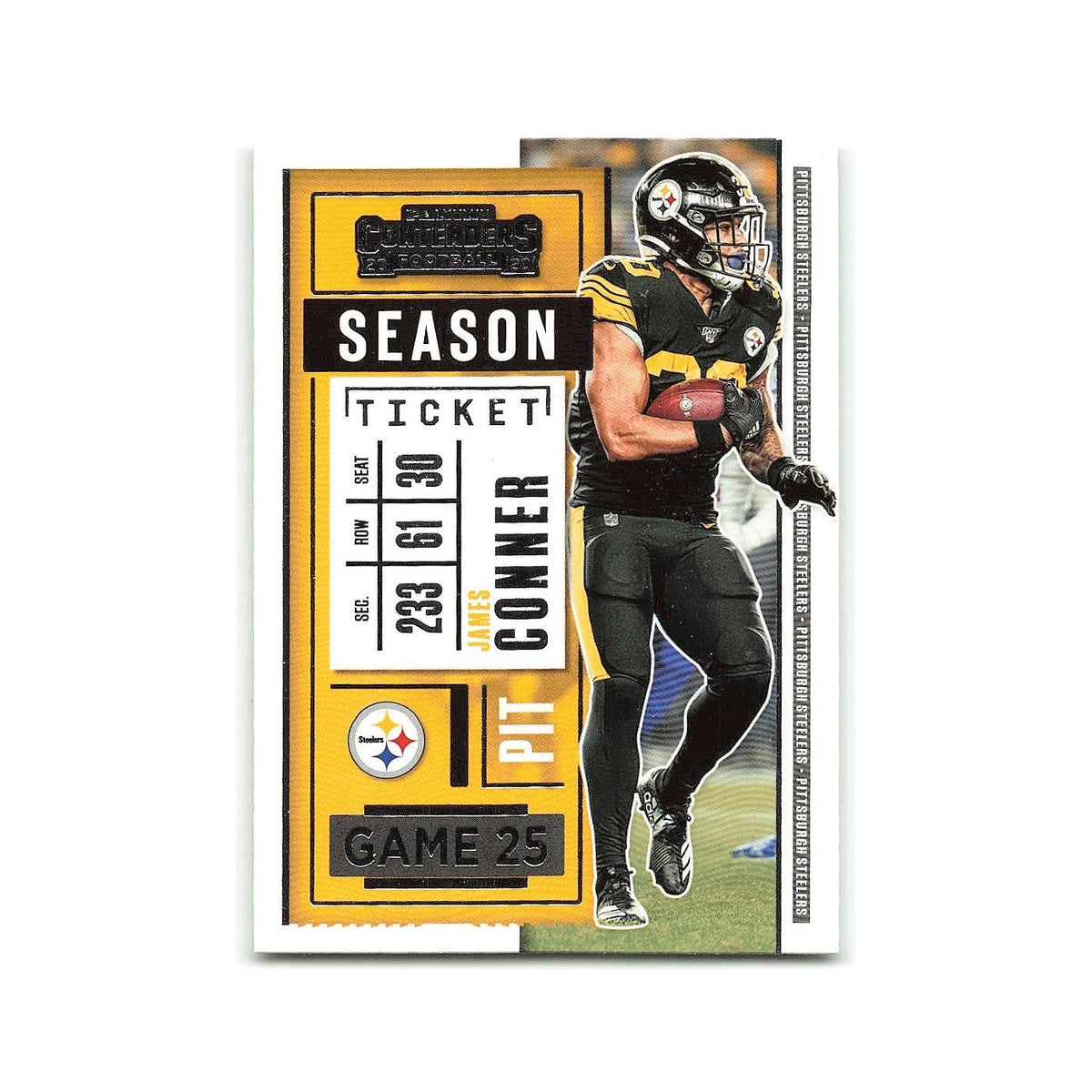 James Conner 2020 Panini Contenders #17 Pittsburgh Steelers Football Card NM