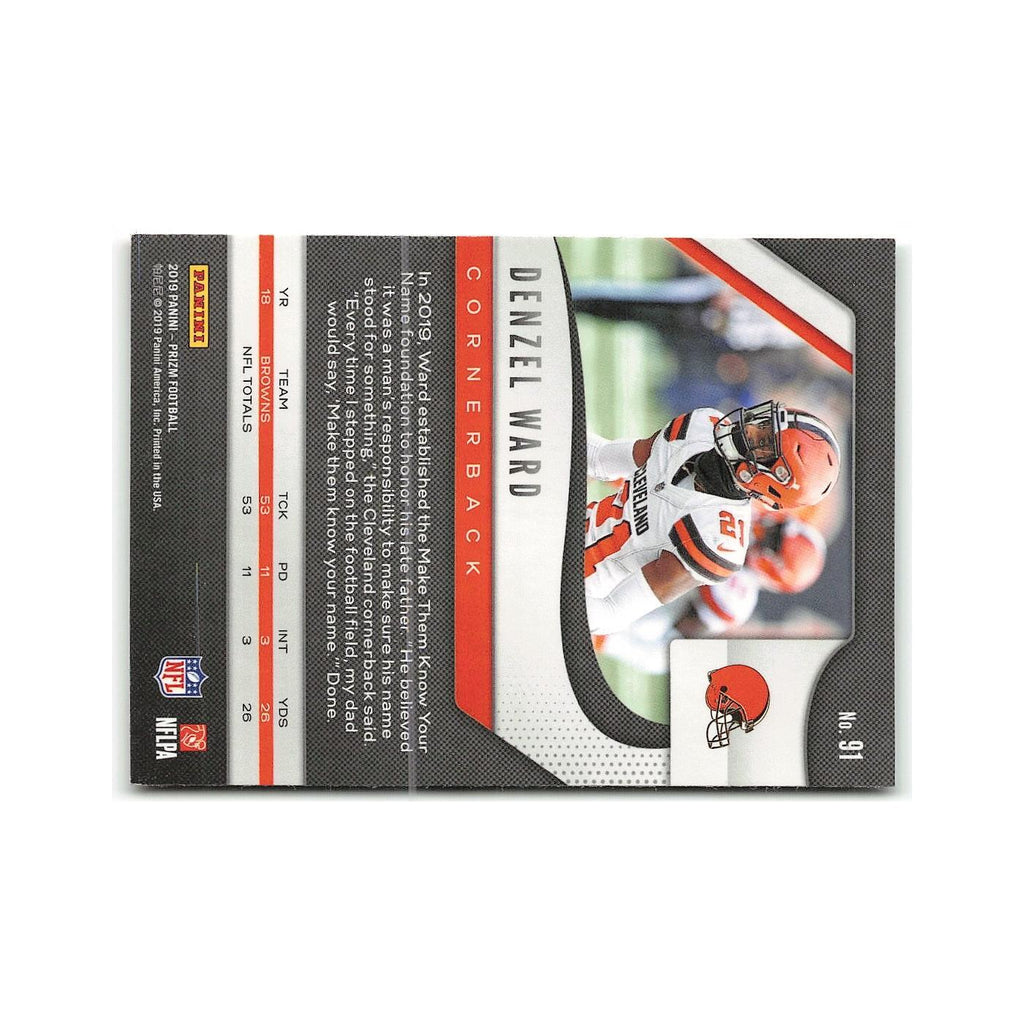 Denzel Ward 2019 Panini Prizm #91 Cleveland Browns Football Card NM
