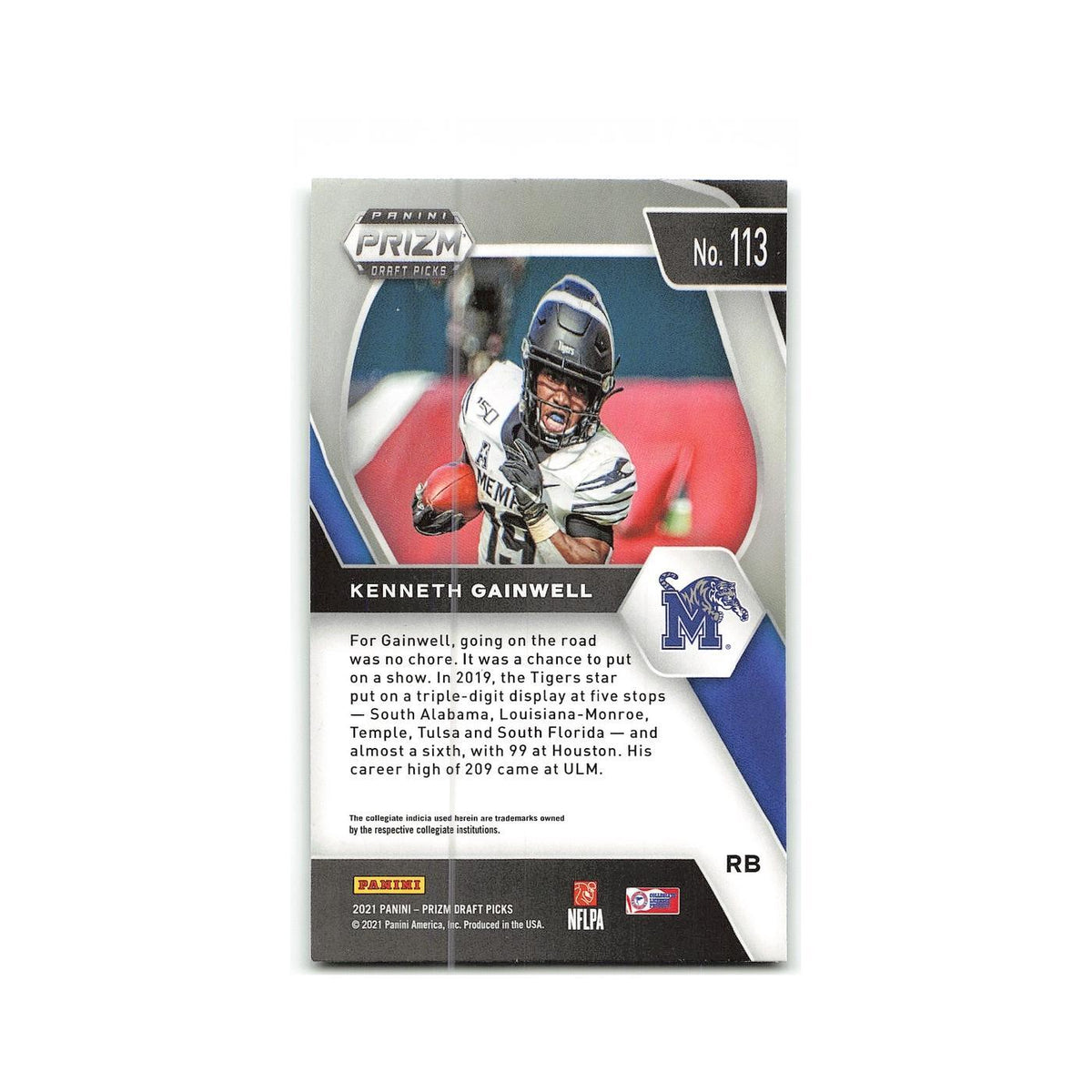 Kenneth Gainwell Rookie 2021 Panini Prizm Draft Picks Collegiate #113 NM