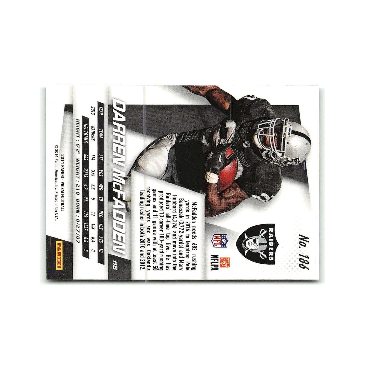 Darren McFadden 2014 Panini Prizm #186 Oakland Raiders Football Card NM