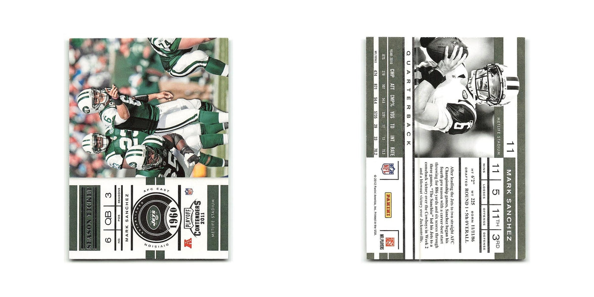 Mark Sanchez 2011 Playoff Contenders #11 New York Jets Football Card NM