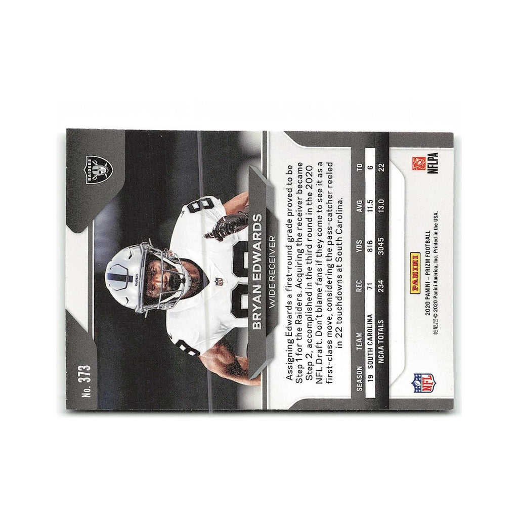 Bryan Edwards Rookie 2020 Panini Prizm #373 Las Vegas Raiders Football Card NM