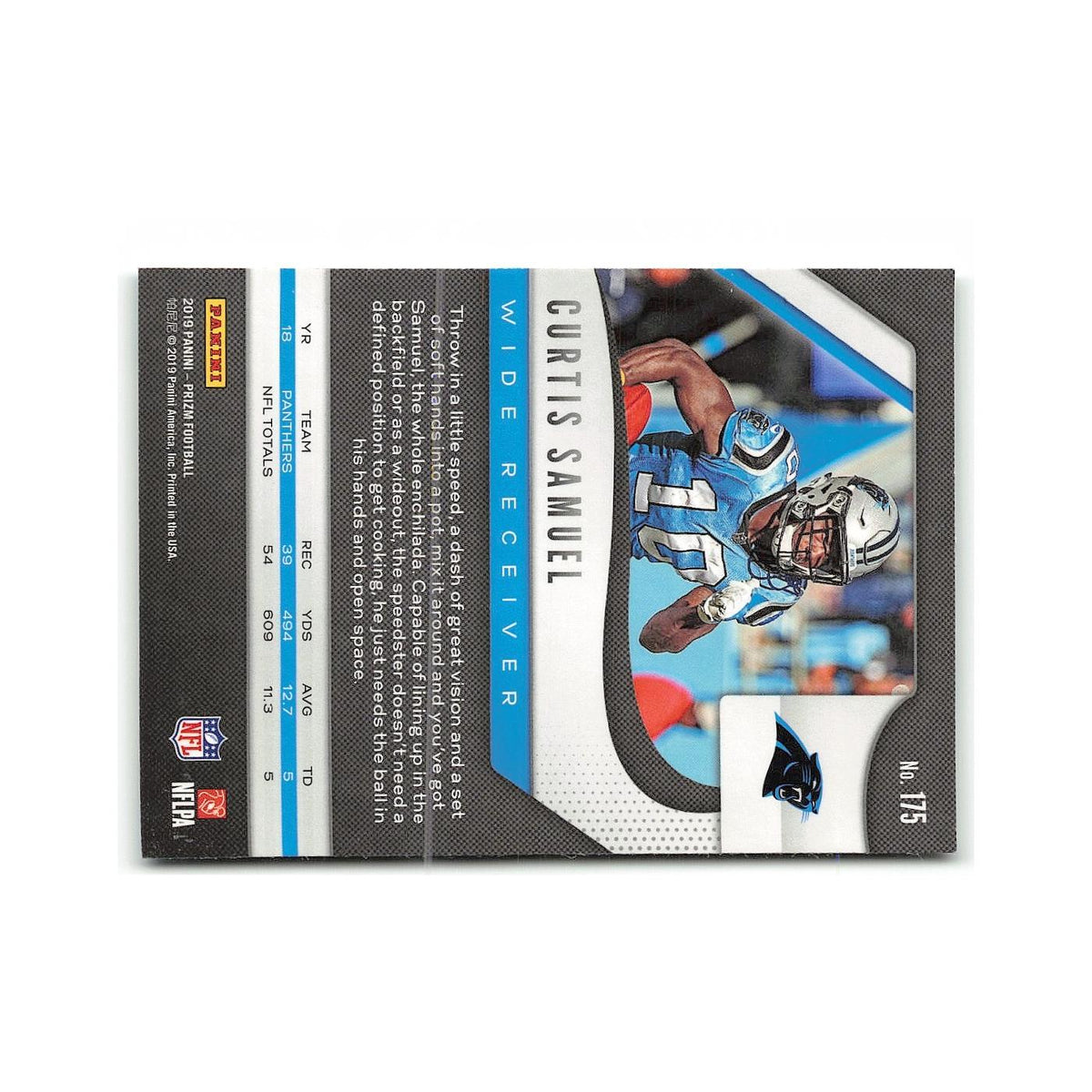 Curtis Samuel 2019 Panini Prizm #175 Carolina Panthers Football Card NM