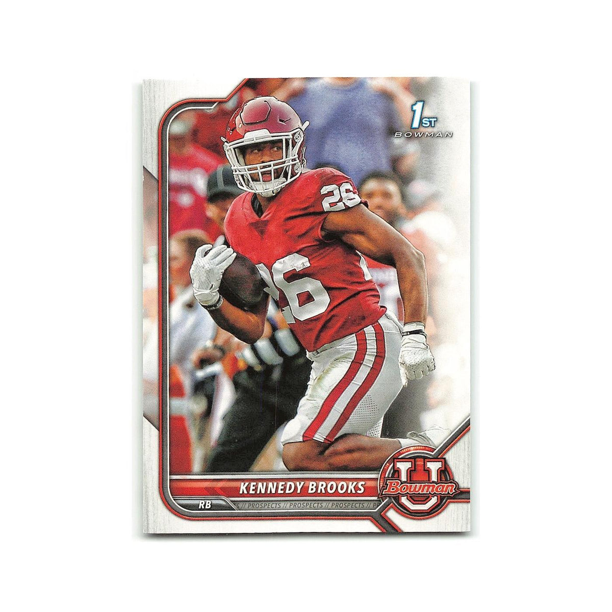 Kennedy Brooks 2022 Bowman University #18 Oklahoma Sooners Football Card NM