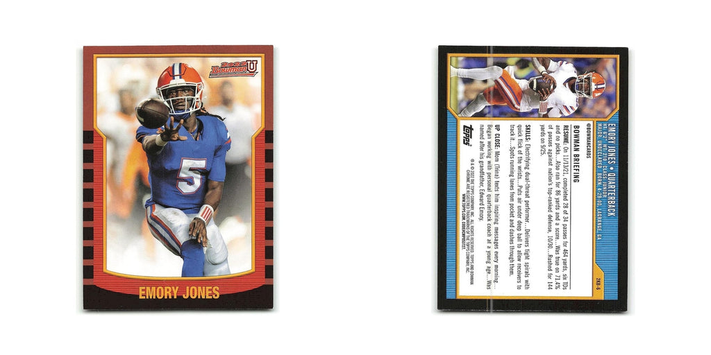 Emory Jones 2022 Bowman University #2KB-6 Florida Gators Football Card NM