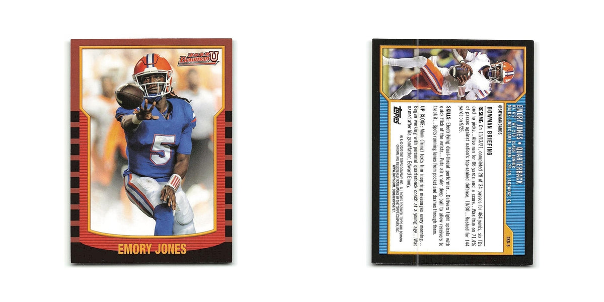 Emory Jones 2022 Bowman University #2KB-6 Florida Gators Football Card NM
