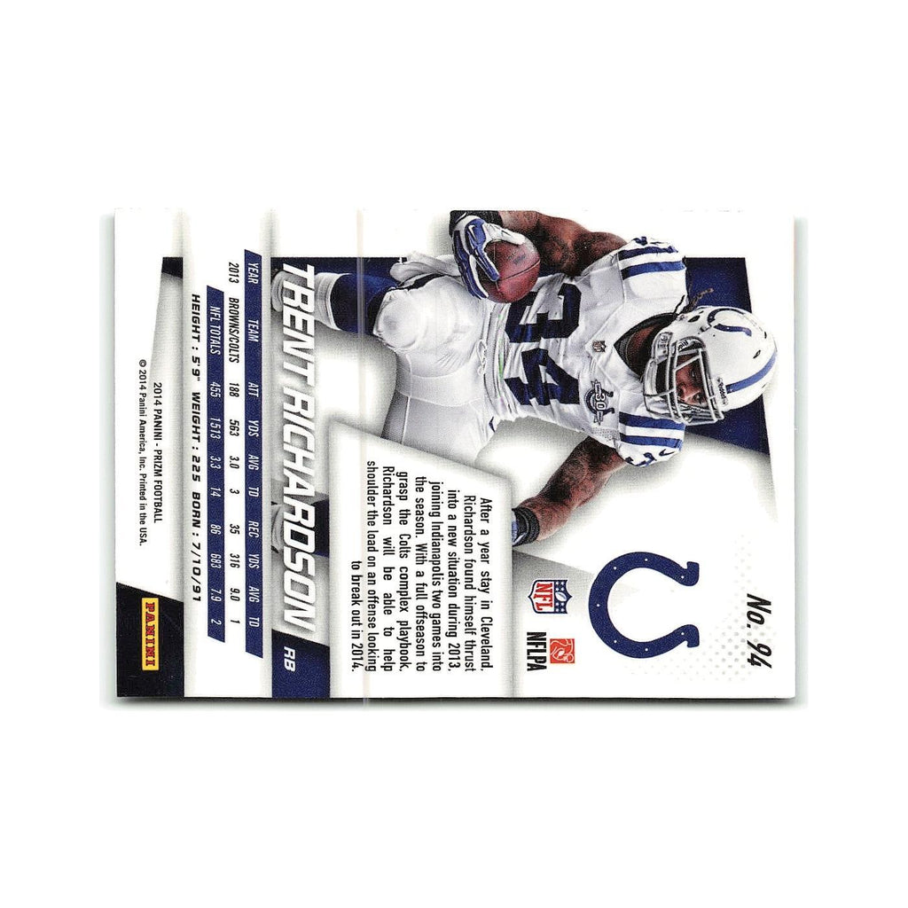 Trent Richardson 2014 Panini Prizm #94 Indianapolis Colts Football Card NM