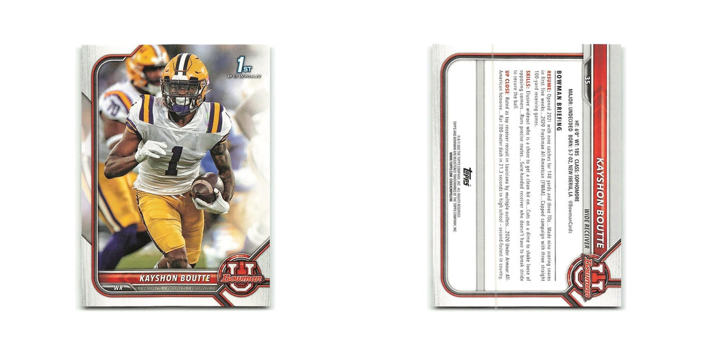 Kayshon Boutte 2022 Bowman University #35 LSU Tigers Football Card NM