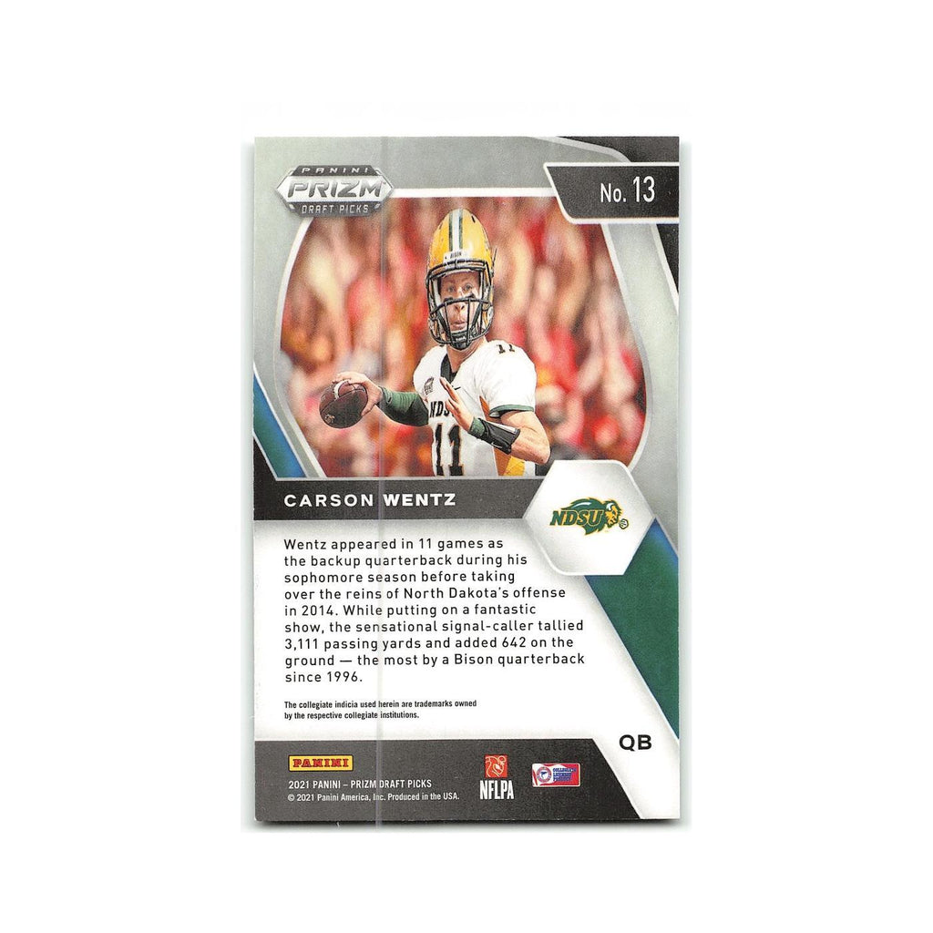 Carson Wentz 2021 Panini Prizm Draft Picks Collegiate #13 NM