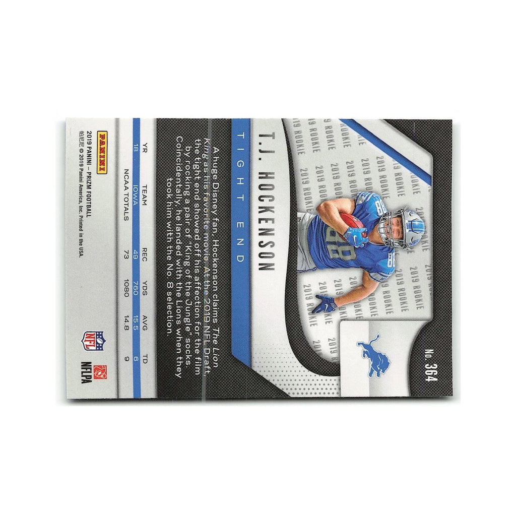 T.J. Hockenson 2019 Panini Prizm #364 Detroit Lions Football Card NM