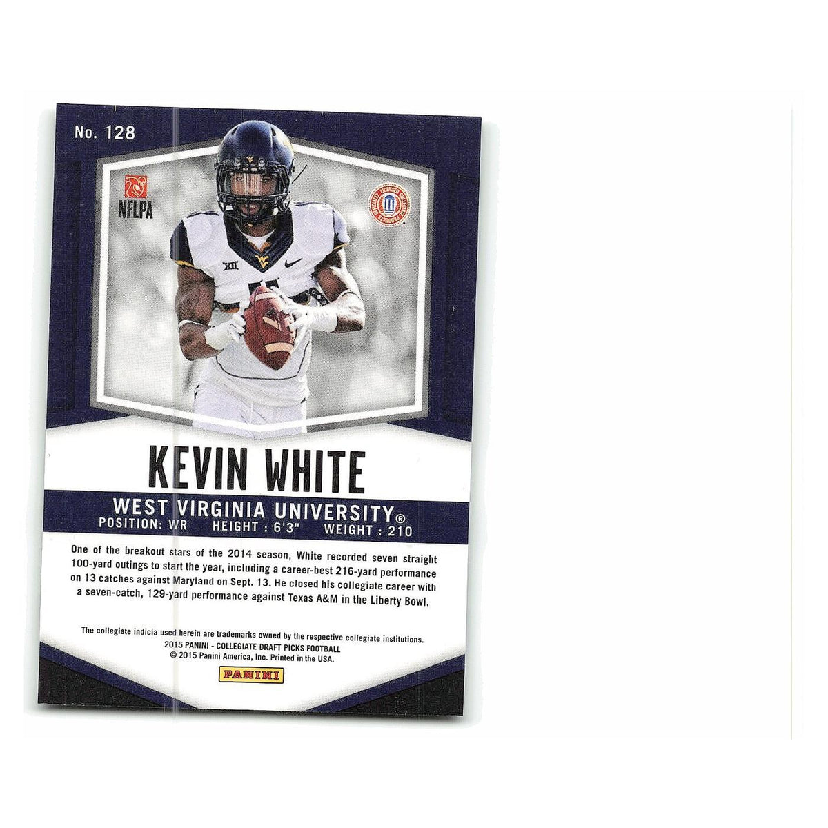 Kevin White Rookie 2015 Panini Prizm Collegiate Draft Picks #128 NM