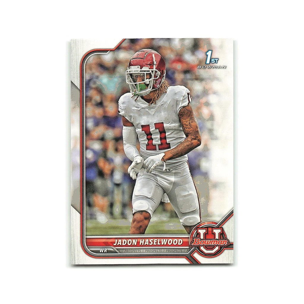 Jadon Haselwood 2022 Bowman University #23 Arkansas Razorbacks Football Card NM
