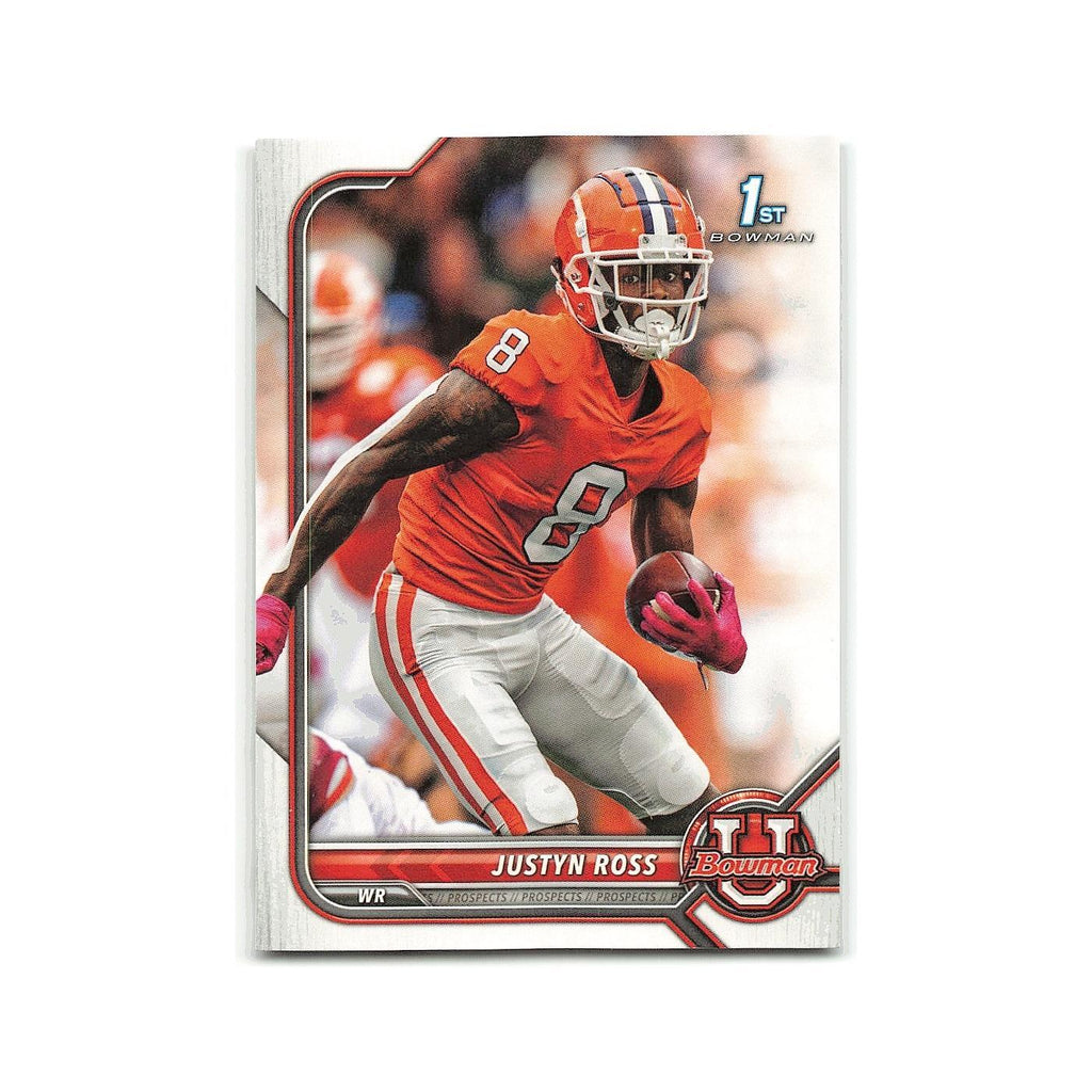 Justyn Ross 2022 Bowman University #12 Clemson Tigers Football Card NM