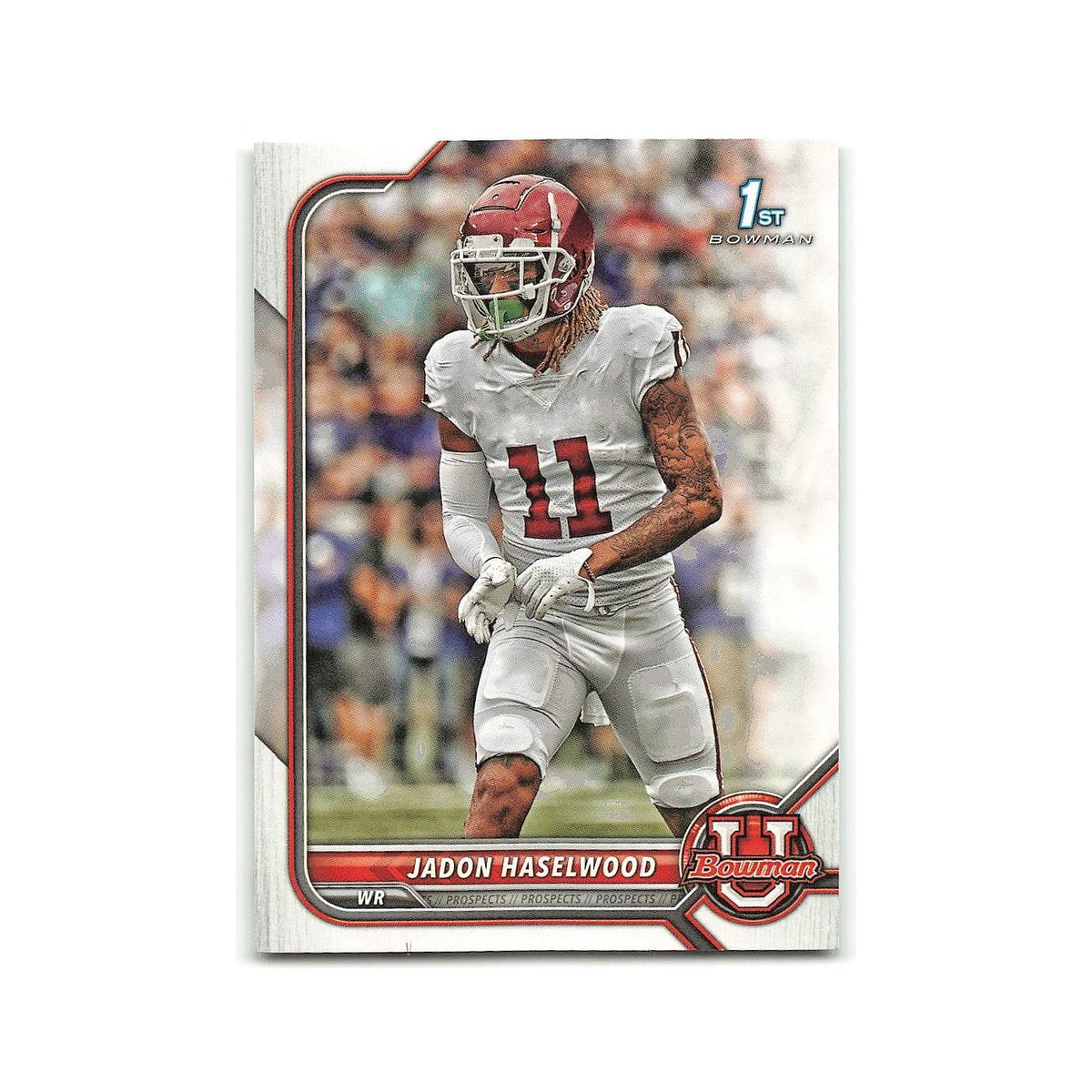 Jadon Haselwood 2022 Bowman University #23 Arkansas Razorbacks Football Card NM