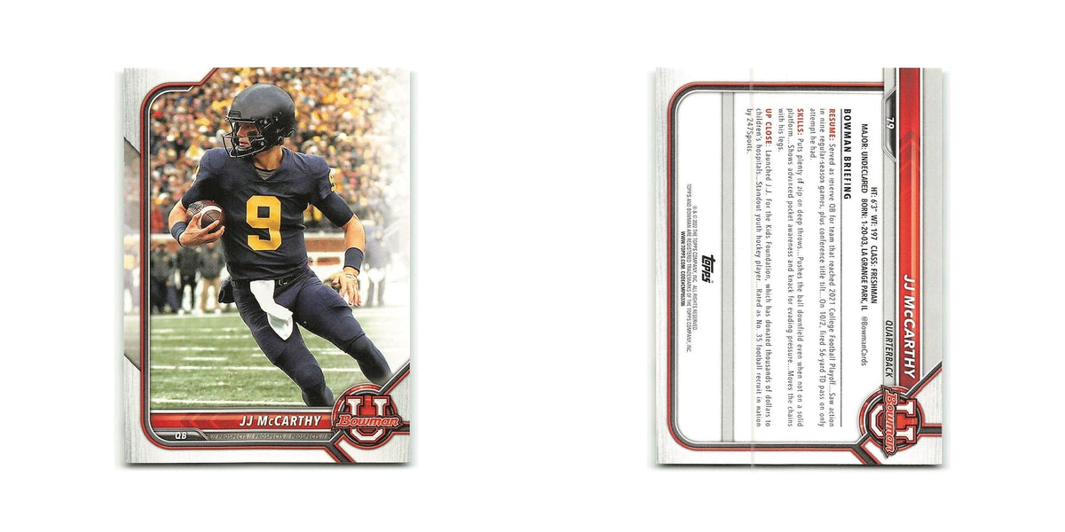 Jj Mccarthy 2022 Bowman University #79 Football Card NM