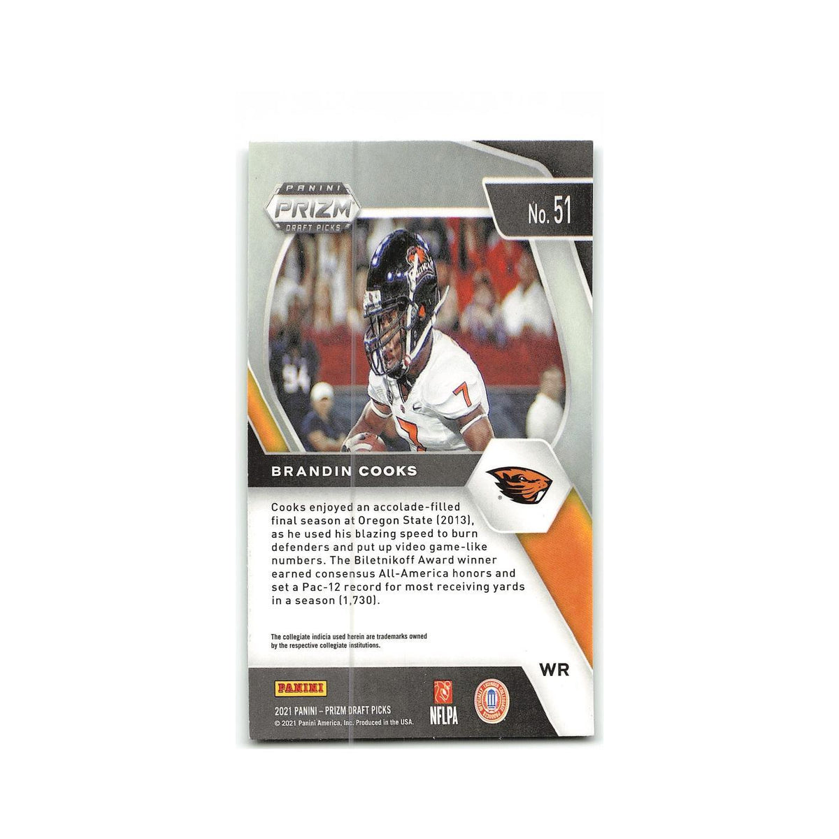 Brandin Cooks Rookie 2021 Panini Prizm Draft Picks Collegiate #51 NM
