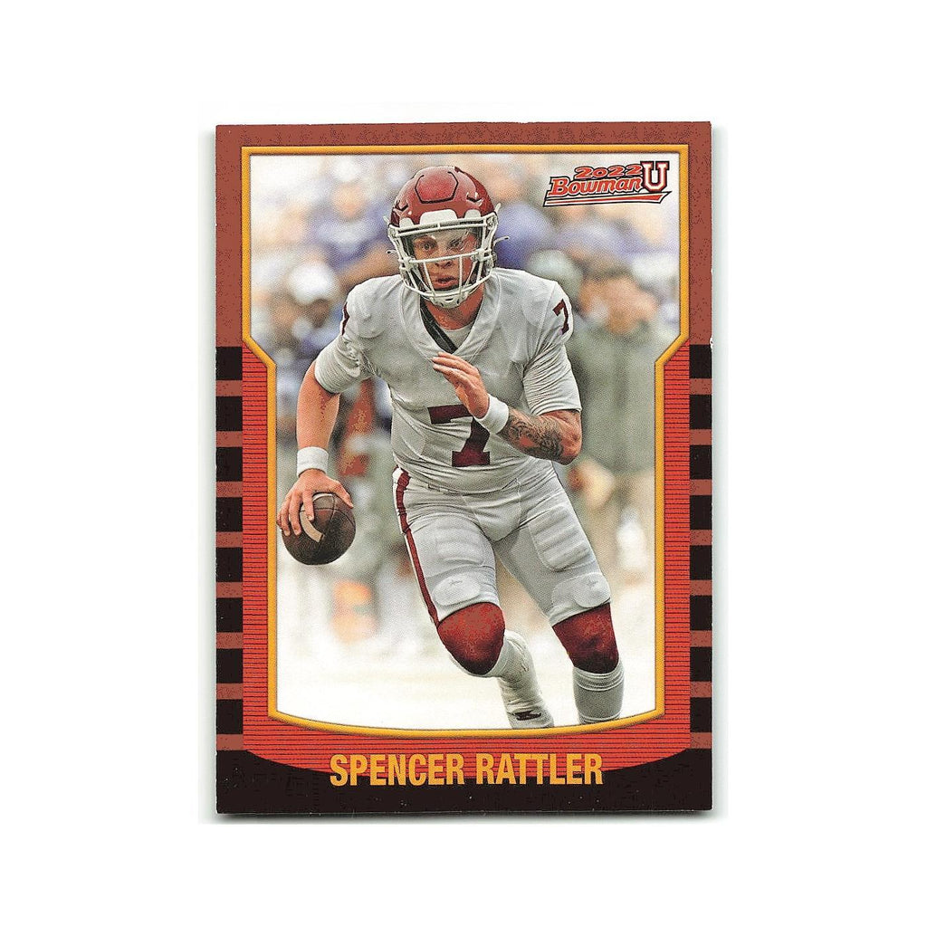 Spencer Rattler 2022 Bowman University #2KB-11 Oklahoma Sooners Football Card NM