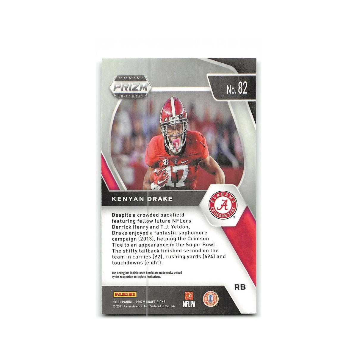 Kenyan Drake 2021 Panini Prizm Draft Picks Collegiate #82 NM