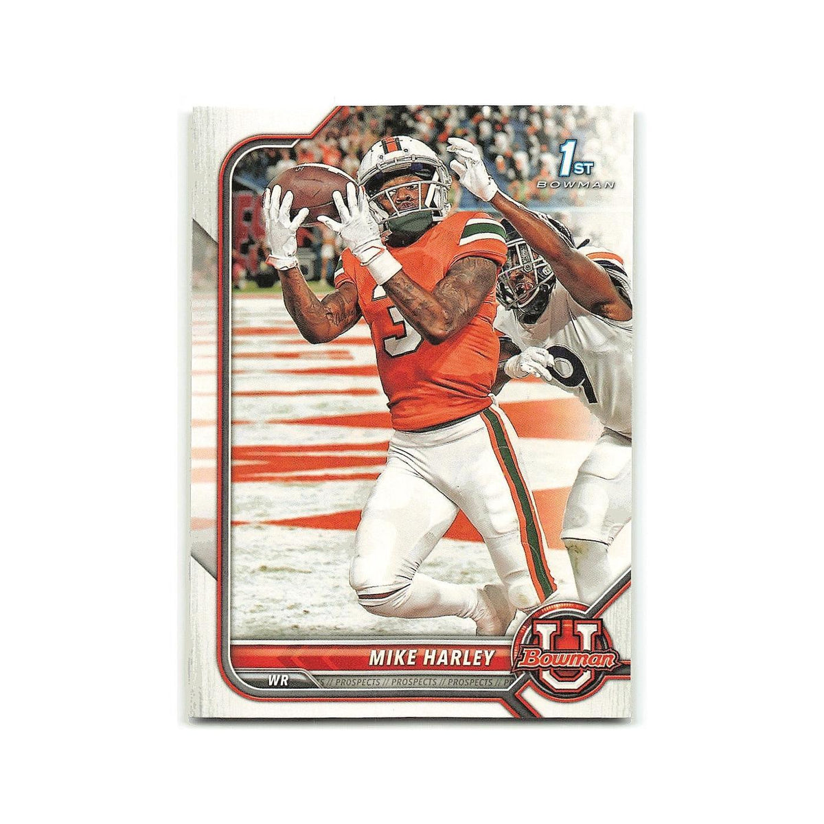 Mike Harley 2022 Bowman University #37 Miami Hurricanes Football Card NM