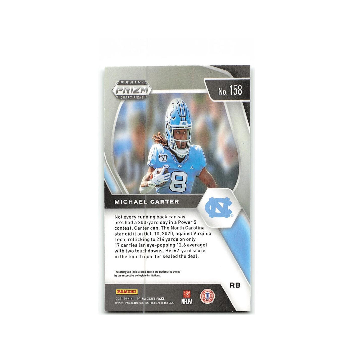 Michael Carter 2021 Panini Prizm Draft Picks Collegiate #158 NM
