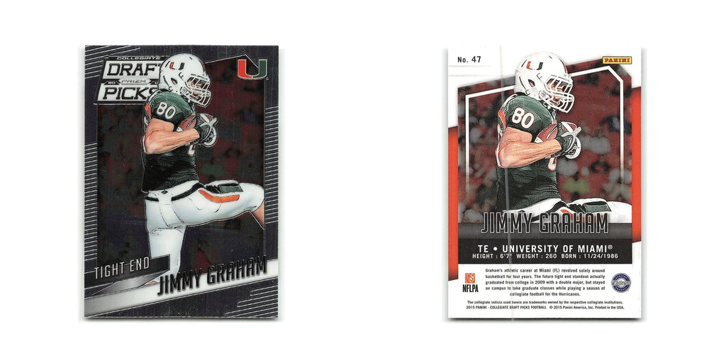 Jimmy Graham 2015 Panini Prizm Collegiate Draft Picks #47 Miami Hurricanes NM