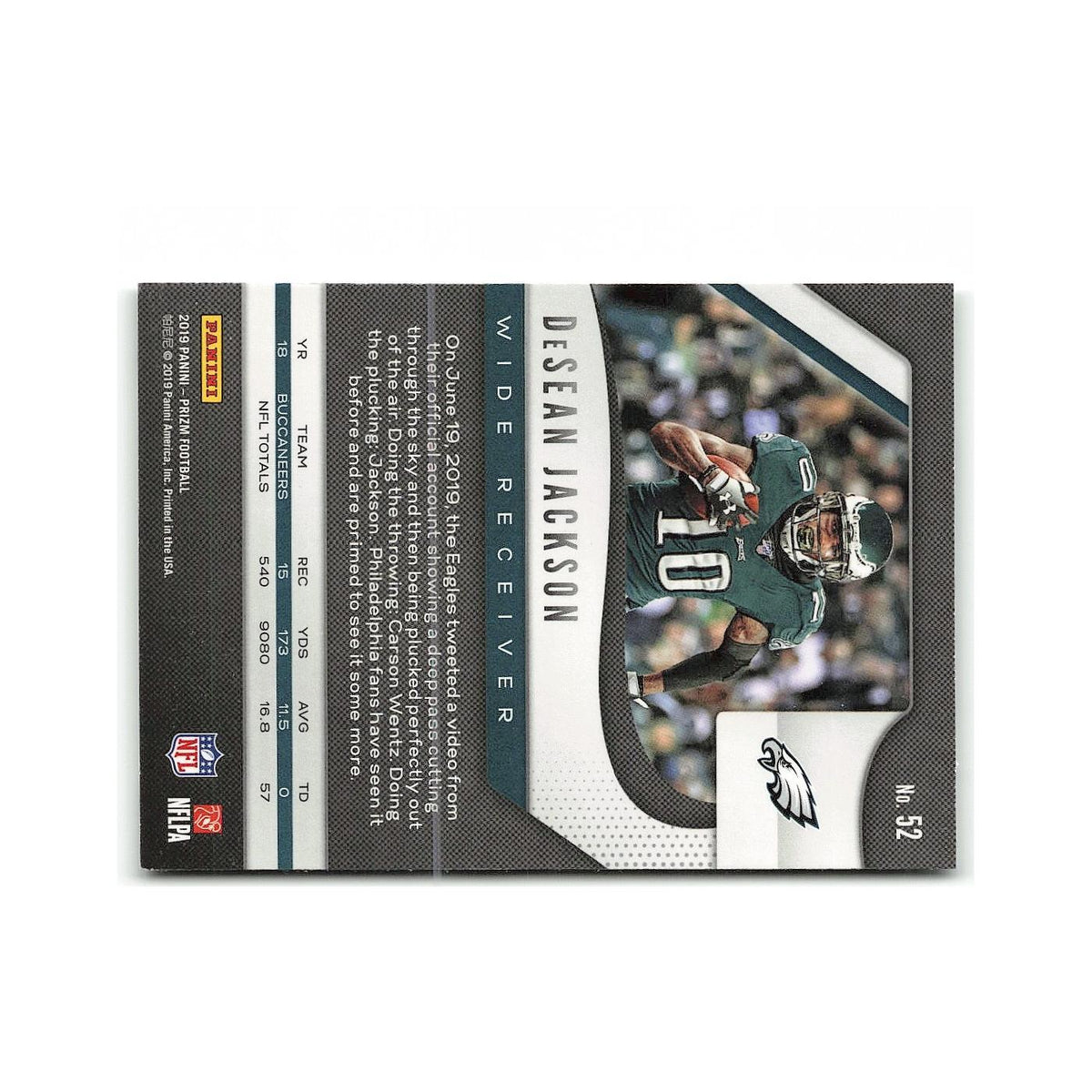 DeSean Jackson 2019 Panini Prizm #52 Philadelphia Eagles Football Card NM