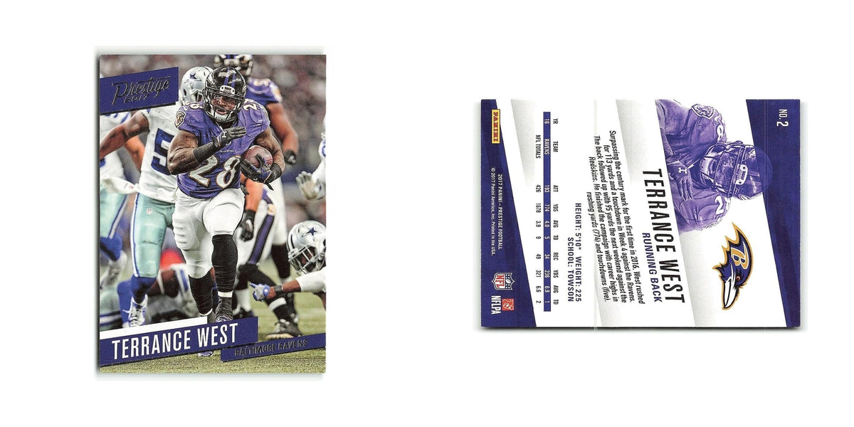 Terrance West 2017 Panini Prestige #2 Baltimore Ravens Football Card NM