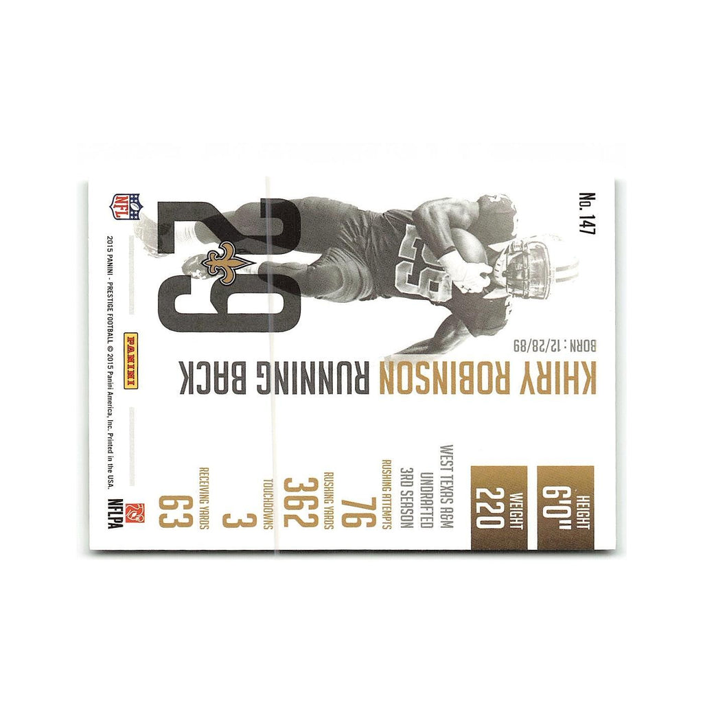 Khiry Robinson 2015 Panini Prestige #147 New Orleans Saints Football Card NM