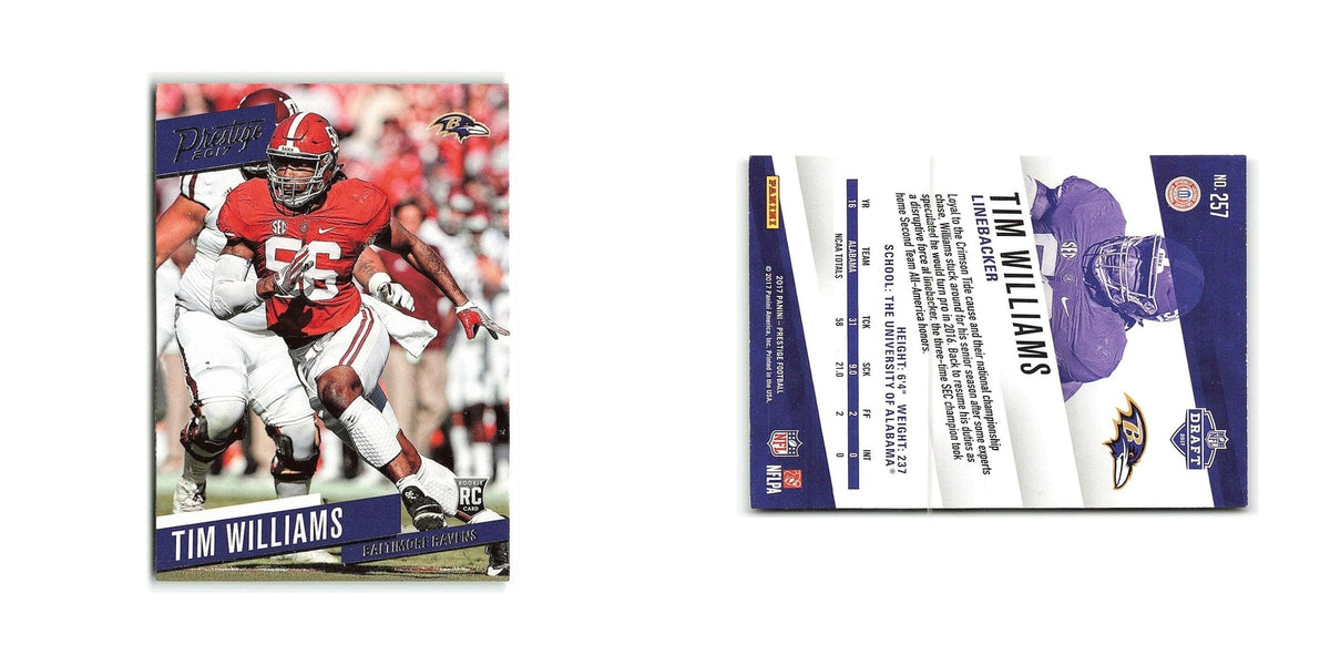 Tim Williams Rookie 2017 Panini Prestige #257 Baltimore Ravens Football Card NM