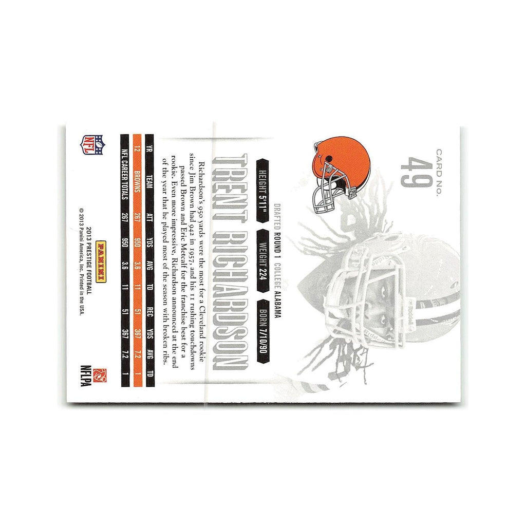 Trent Richardson 2013 Panini Prestige #49 Cleveland Browns Football Card NM