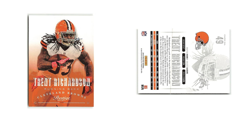 Trent Richardson 2013 Panini Prestige #49 Cleveland Browns Football Card NM
