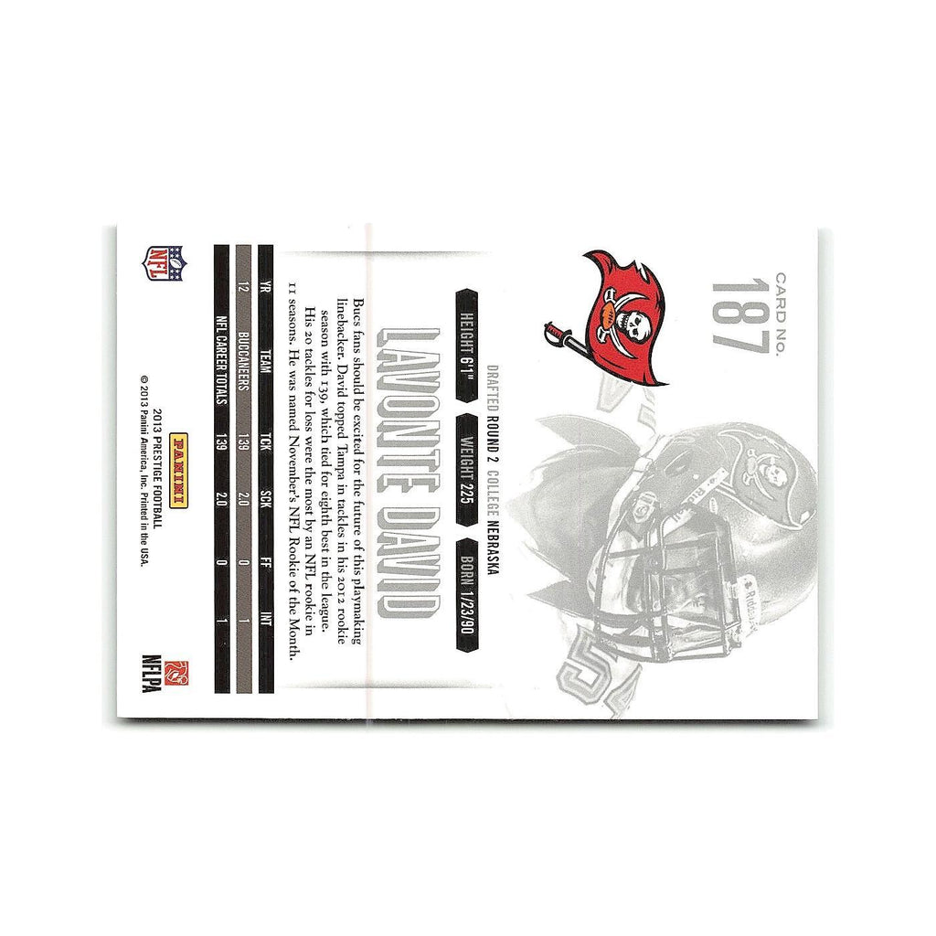Lavonte David 2013 Panini Prestige #187 Tampa Bay Buccaneers Football Card NM