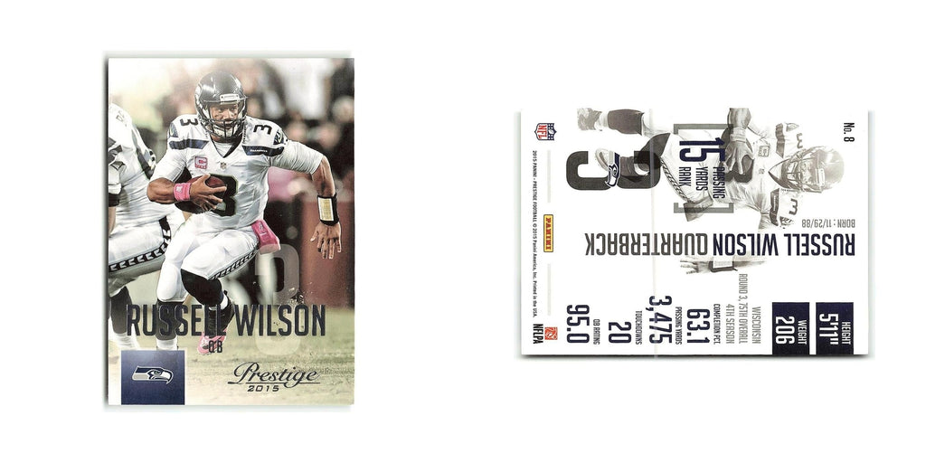 Russell Wilson 2015 Panini Prestige #8 Seattle Seahawks Football Card NM