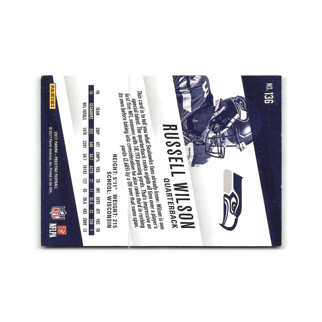 Russell Wilson 2017 Panini Prestige #136 Seattle Seahawks Football Card NM