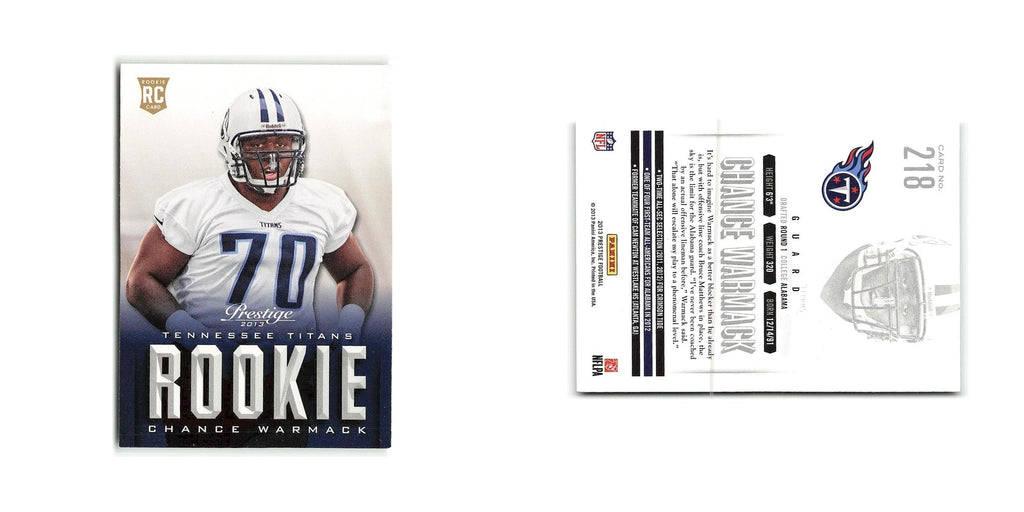 Chance Warmack Rookie 2013 Panini Prestige #218 Tennessee Titans NM