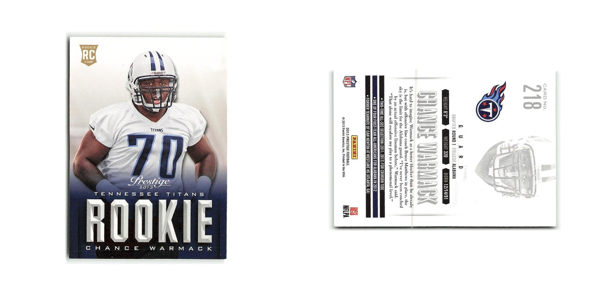 Chance Warmack Rookie 2013 Panini Prestige #218 Tennessee Titans NM