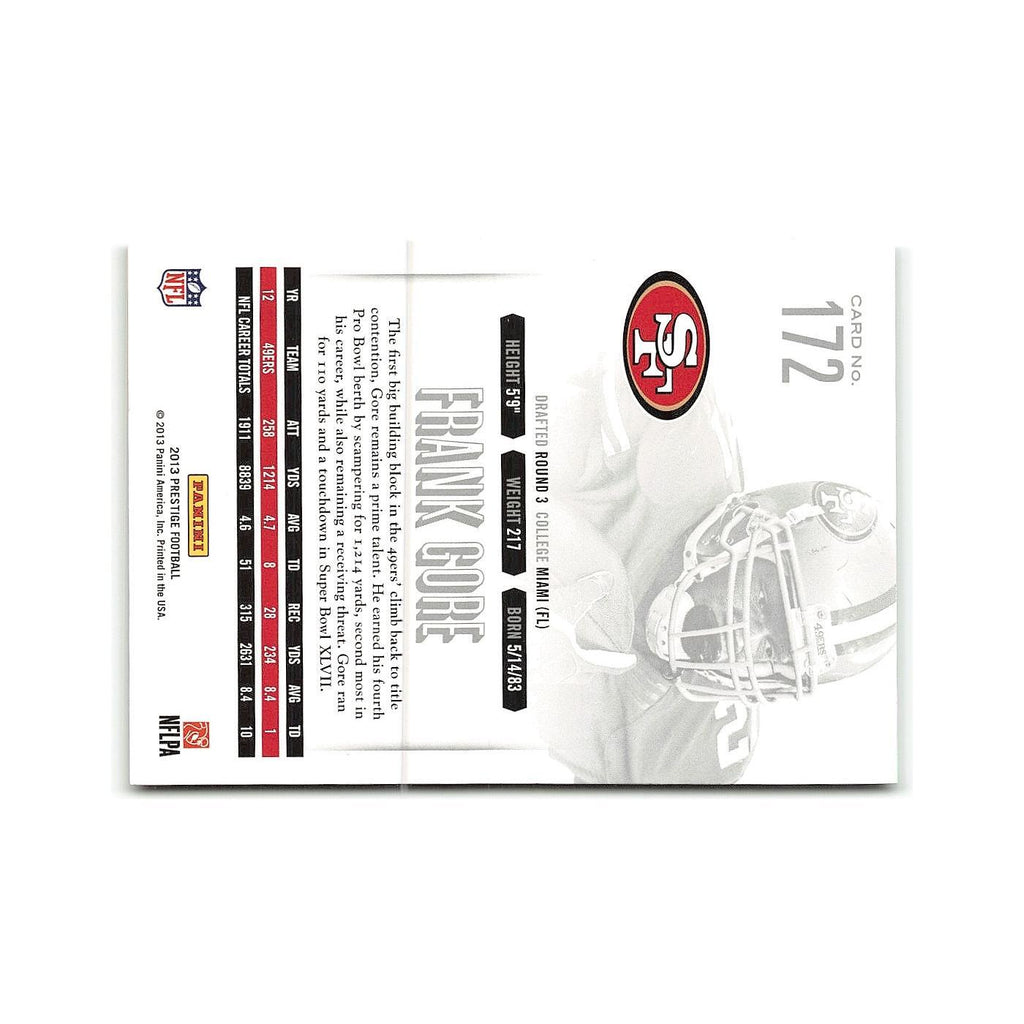 Frank Gore 2013 Panini Prestige #172 San Francisco 49ers Football Card NM