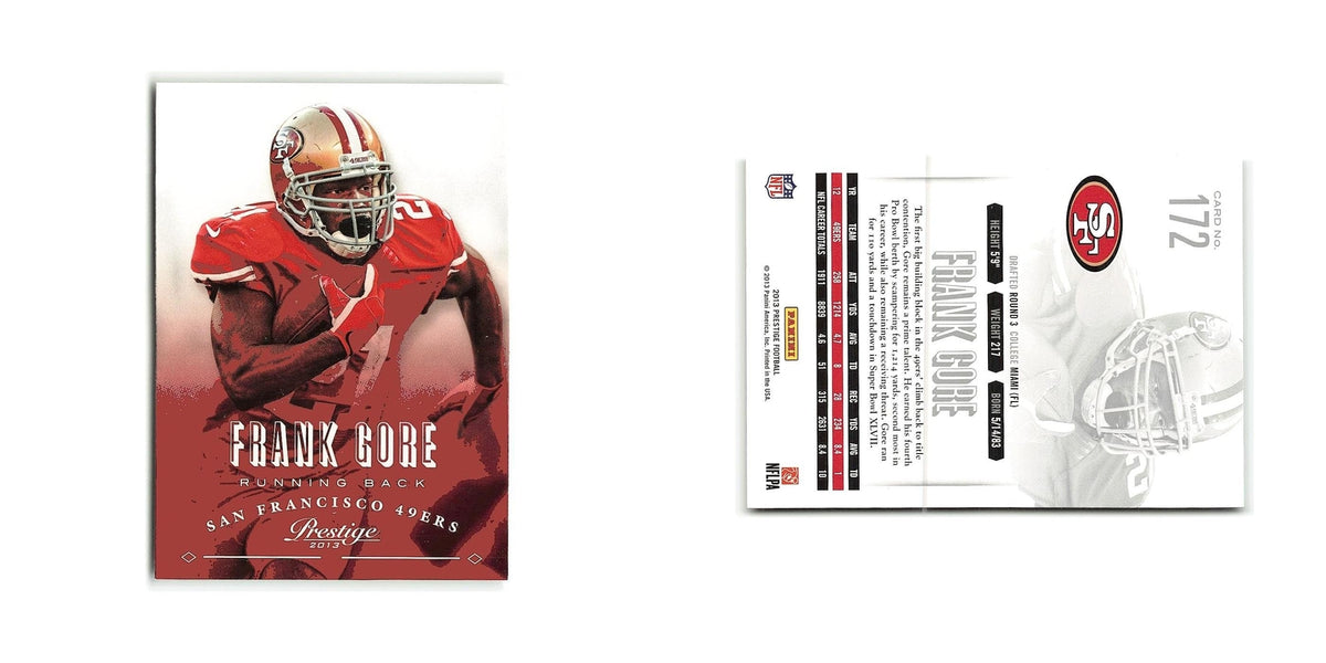 Frank Gore 2013 Panini Prestige #172 San Francisco 49ers Football Card NM