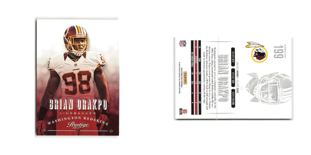 Brian Orakpo 2013 Panini Prestige #199 Washington Redskins Football Card NM