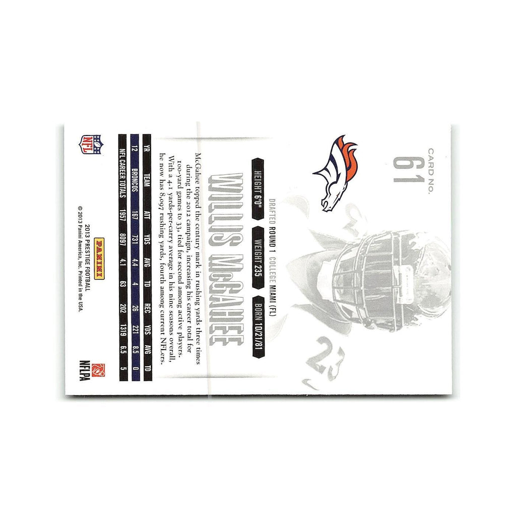 Willis McGahee 2013 Panini Prestige #61 Denver Broncos Football Card NM