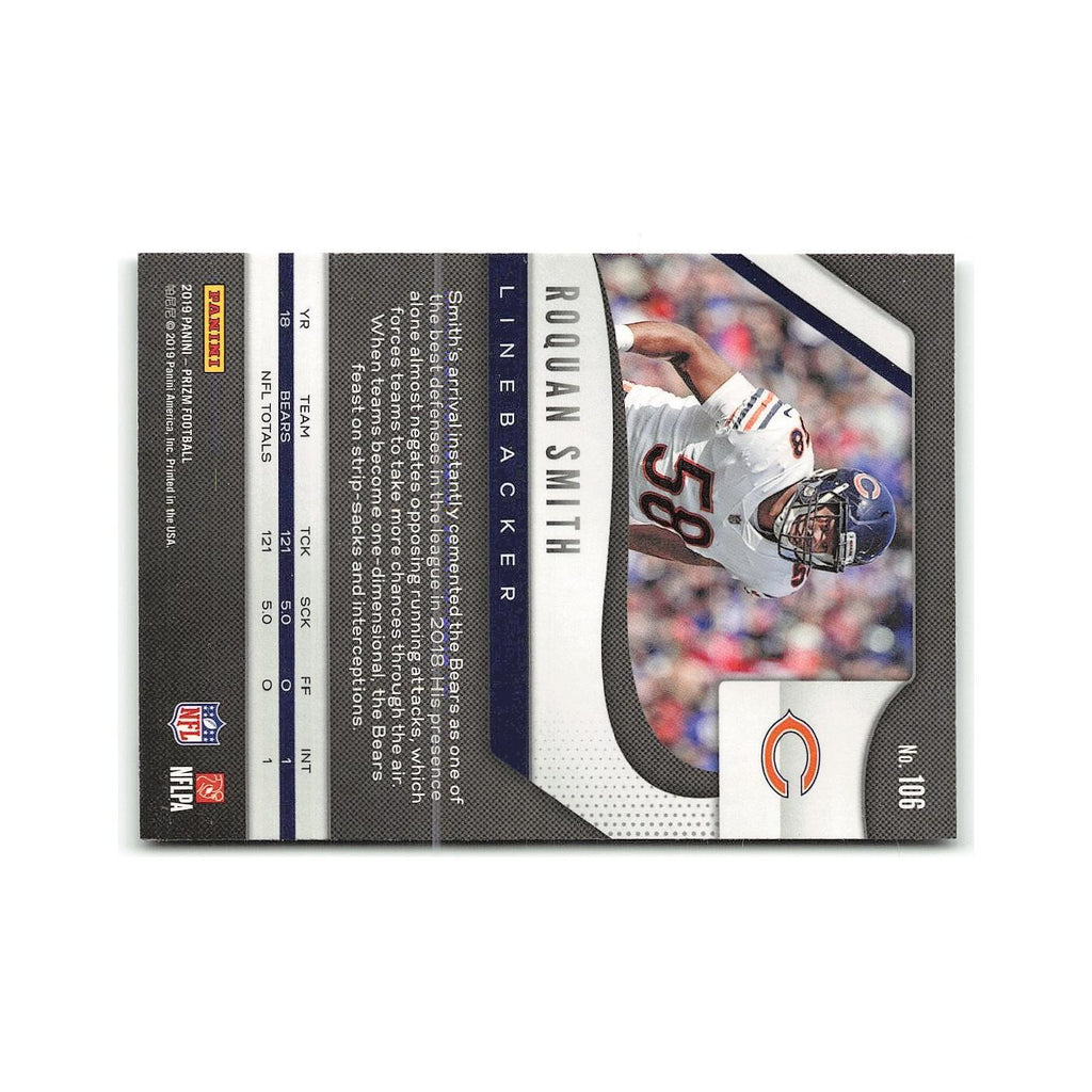 Roquan Smith 2019 Panini Prizm #106 Chicago Bears Football Card NM
