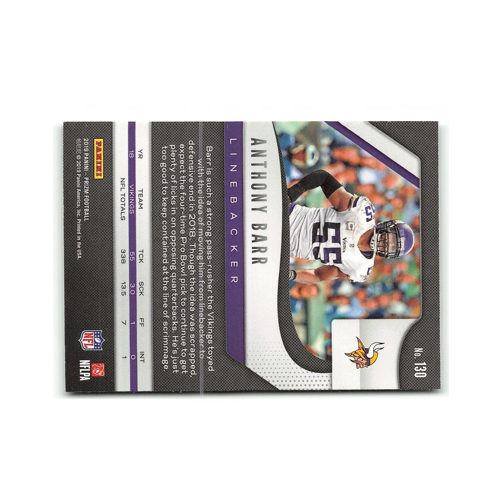 Anthony Barr 2019 Panini Prizm #130 Minnesota Vikings Football Card NM